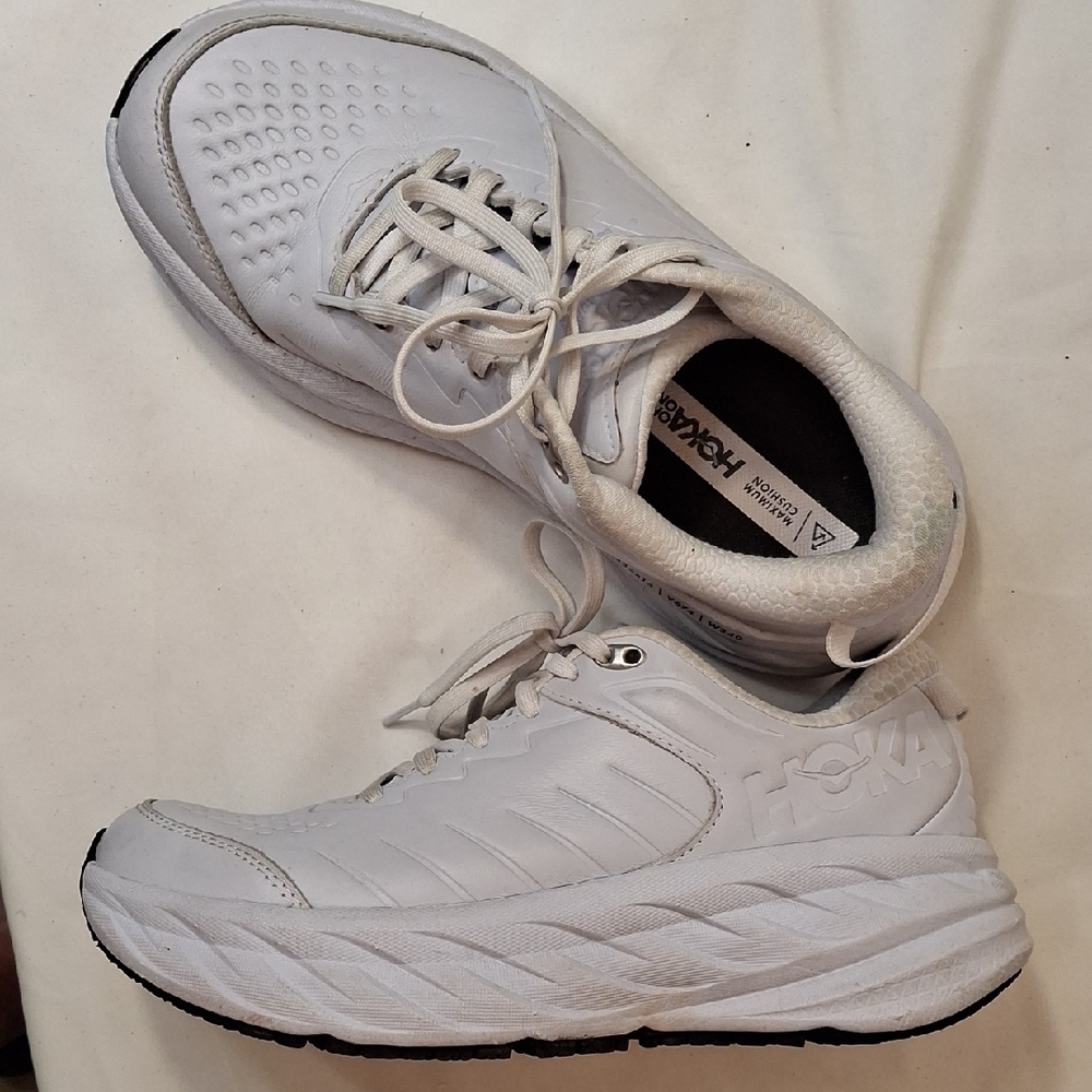 Hoka White Women's Running Shoes - Cushioned Comfort